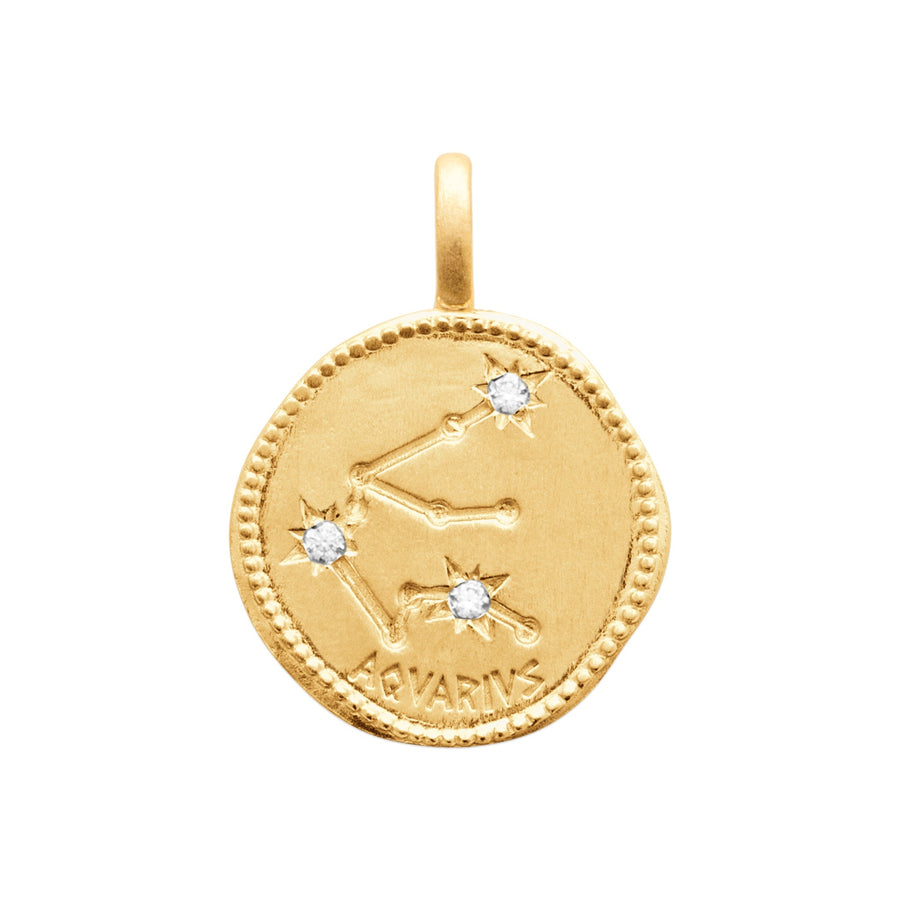 Smeraldo Kette Kette Sternzeichen mit Zirkoniasteinen Wassermann gold