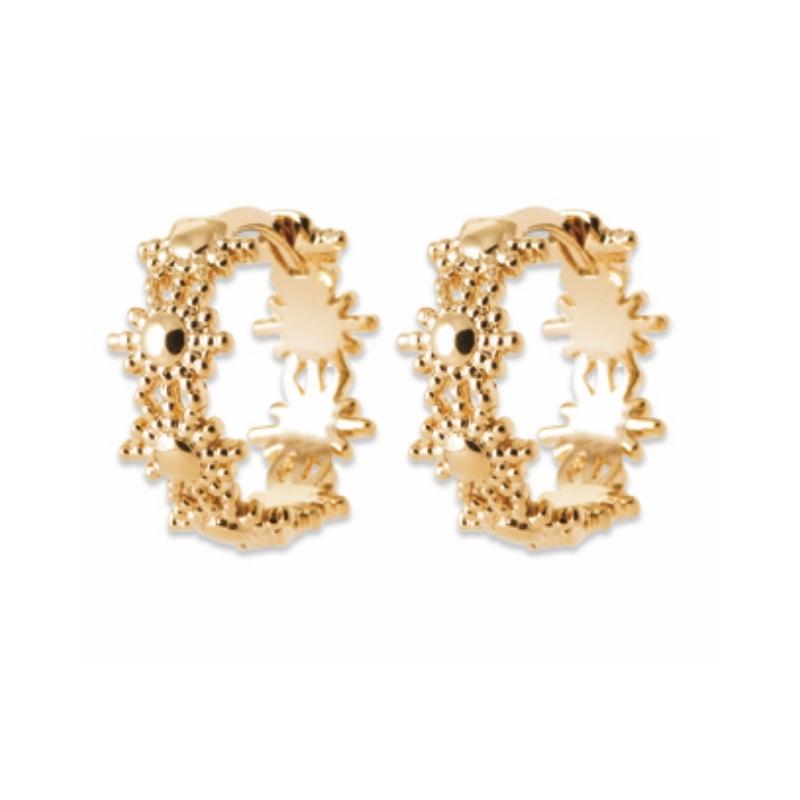 Smeraldo Kreolen Ohrringe Kreole Garofano klein gold