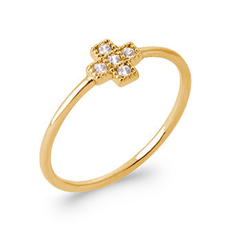 Smeraldo Ringe Ring Croce gold